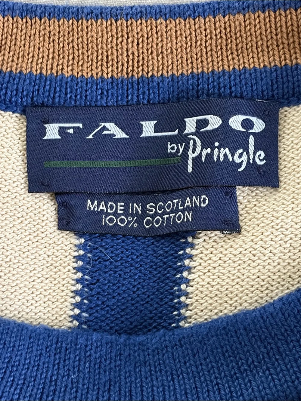 Vintage Pringle Nick Faldo Crewneck Sweater Golf Size M Oversized Striped